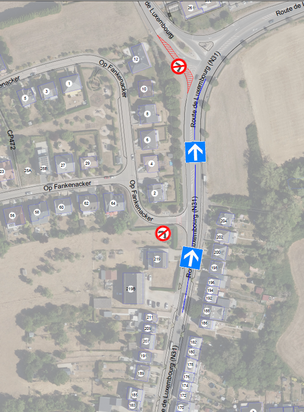 Travaux de réaménagement de la route de Luxembourg